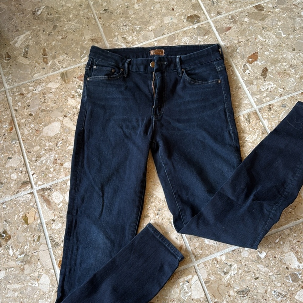 MOTHER High-Waisted Dark Blue Jeans - Picture 2 of 5